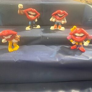 Vintage California Raisins Lips Figures – Lot of 4 – 1980s Hardee’s